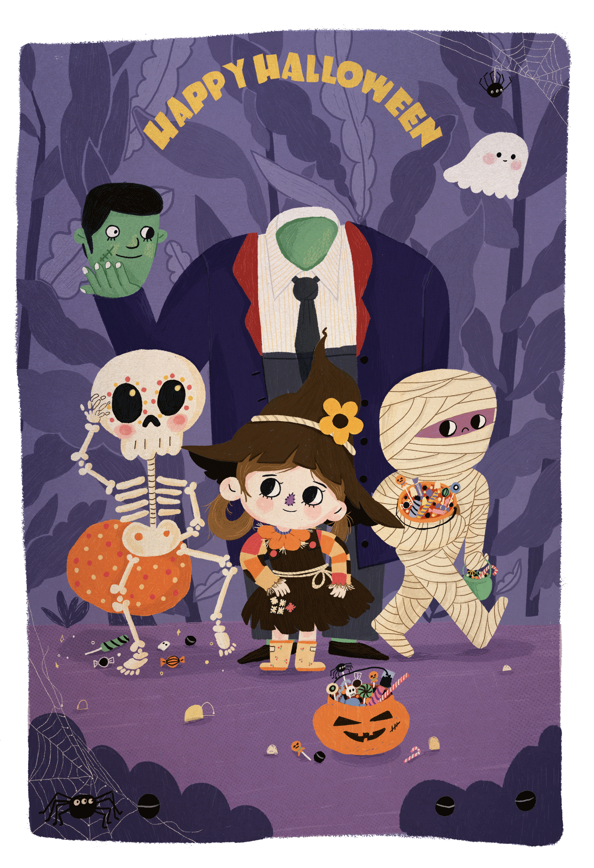 你是万圣节最甜的糖咩（图ZMjMwNDY1NzA4） - 商业插画 - 站酷设计师ADING阿丁原创素材 - 站酷ZCOOL