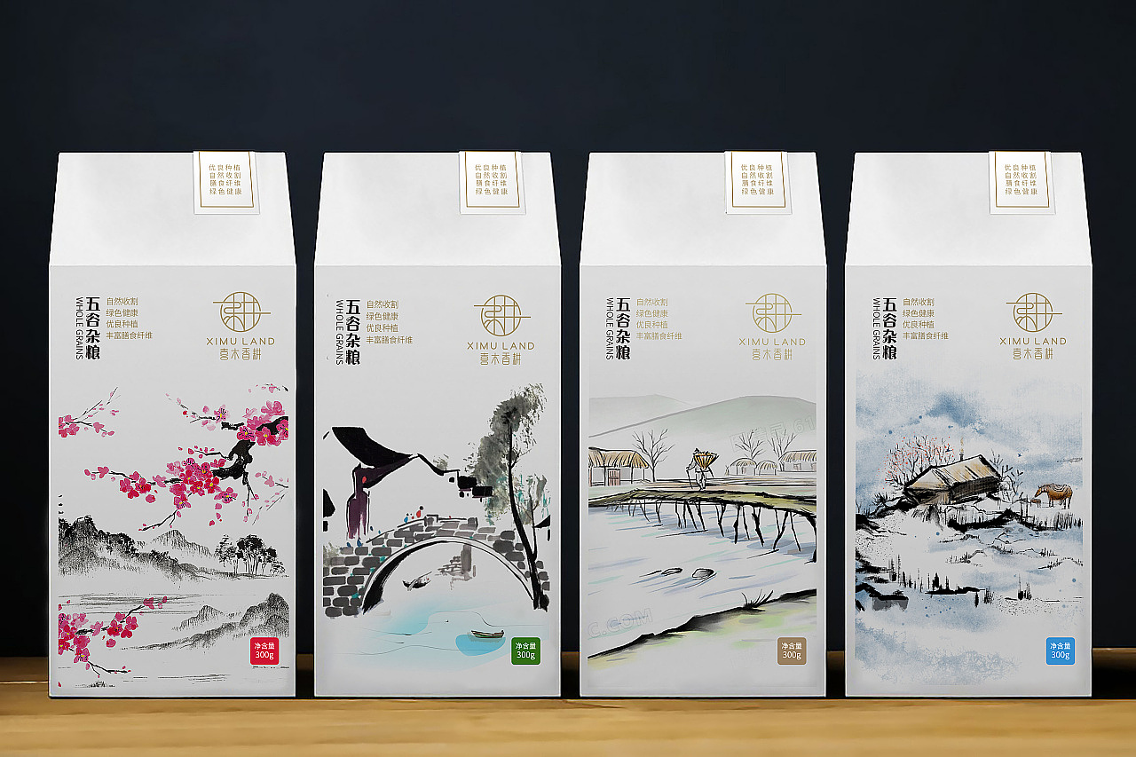 香港锦华旗下子品牌：喜木香耕五谷杂粮食品包装设计（图ZMjgxNzk4OTQ0） - 包装 - 站酷设计师JULING巨灵设计原创素材 - 站酷ZCOOL