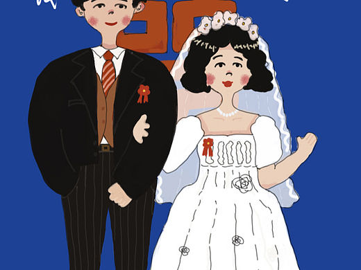 复古手绘结婚请柬！