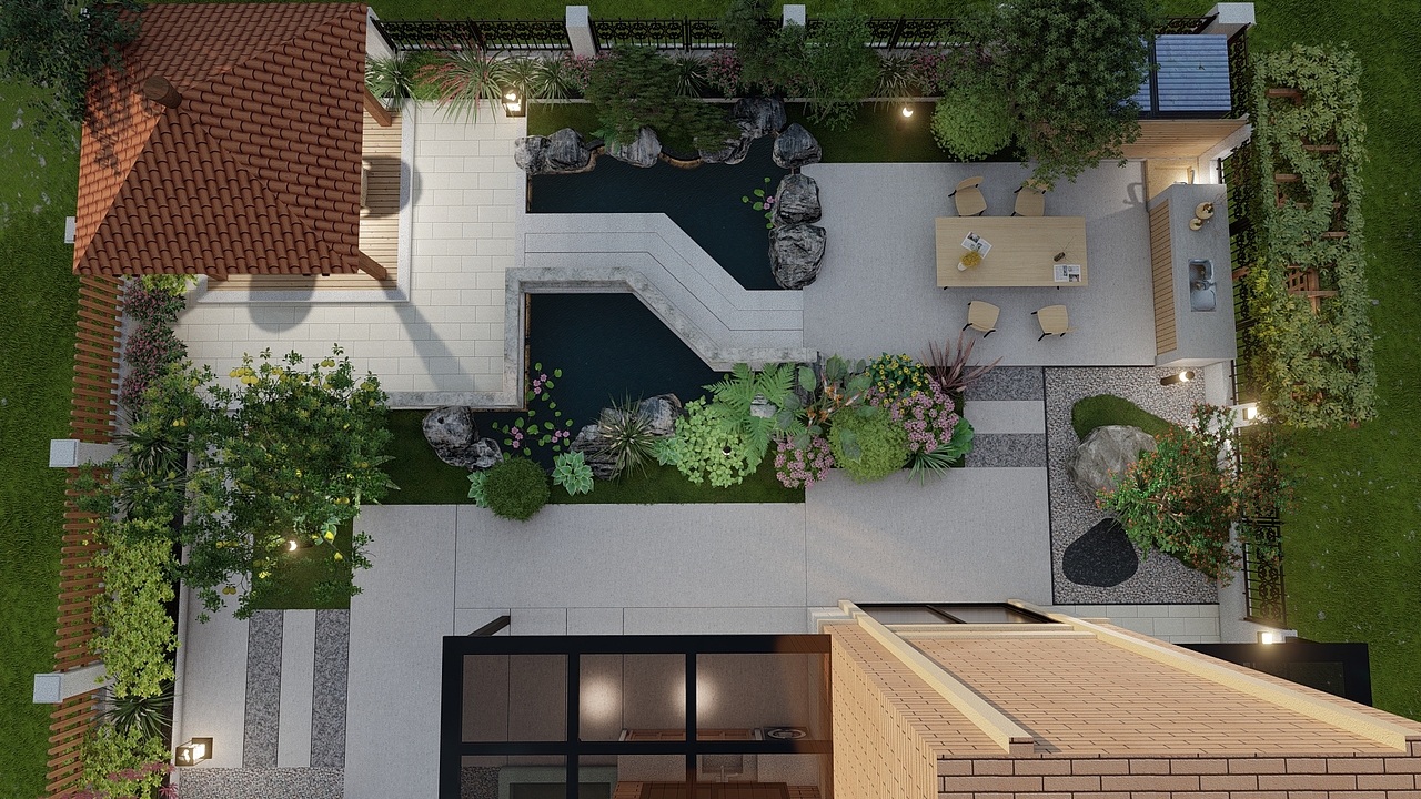 重庆渝北300平现代中式花园（纯设计）（图ZMjQ3MzM1NTMy） - 景观设计 - 站酷设计师TchWu景观设计原创素材 - 站酷ZCOOL