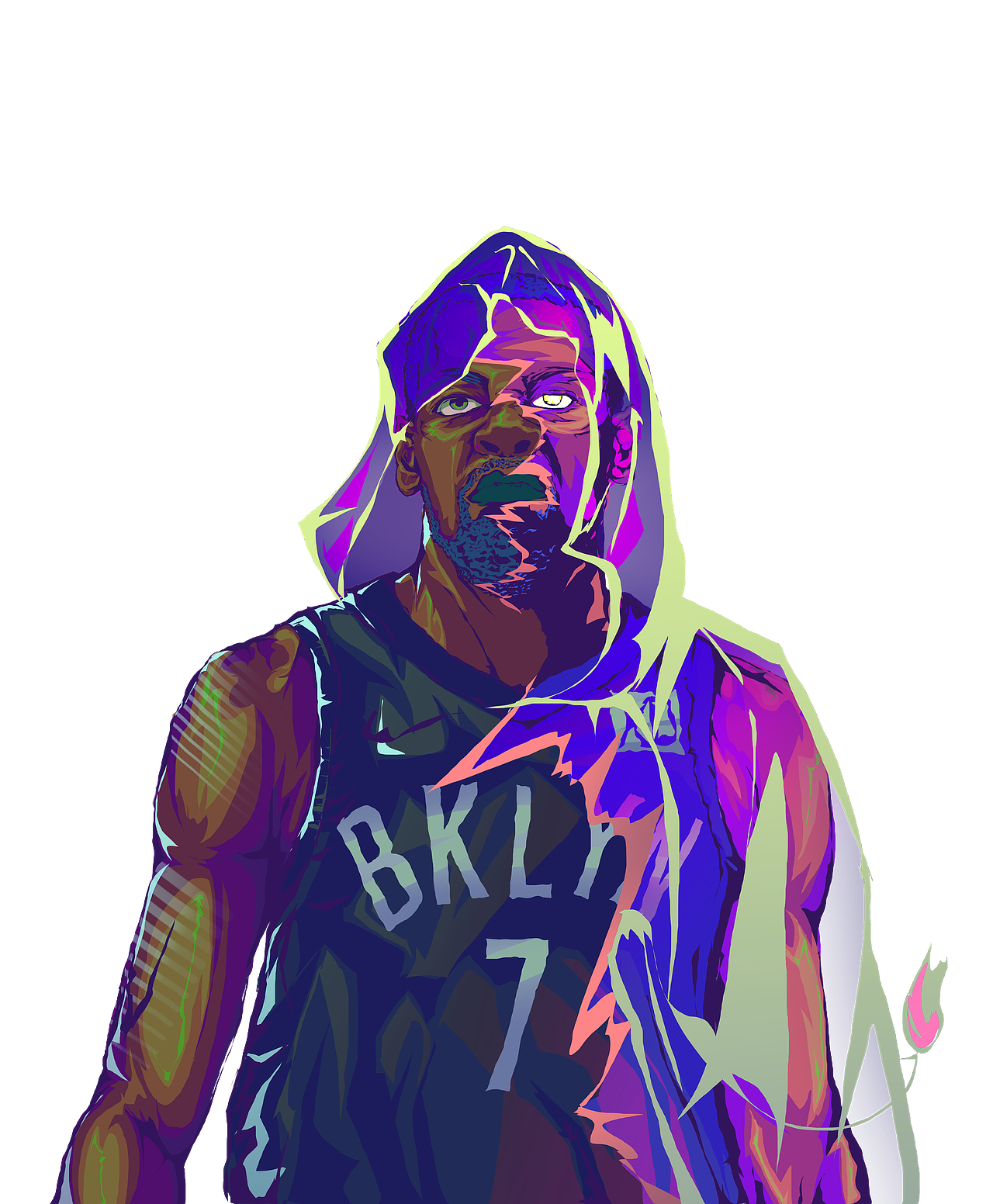 布鲁克林篮网三巨头thebigthree插画