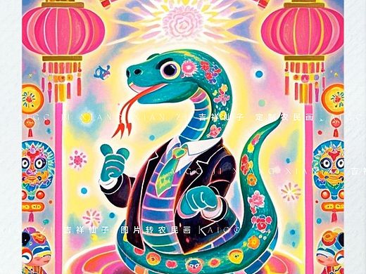 插画｜《蛇年吉祥》