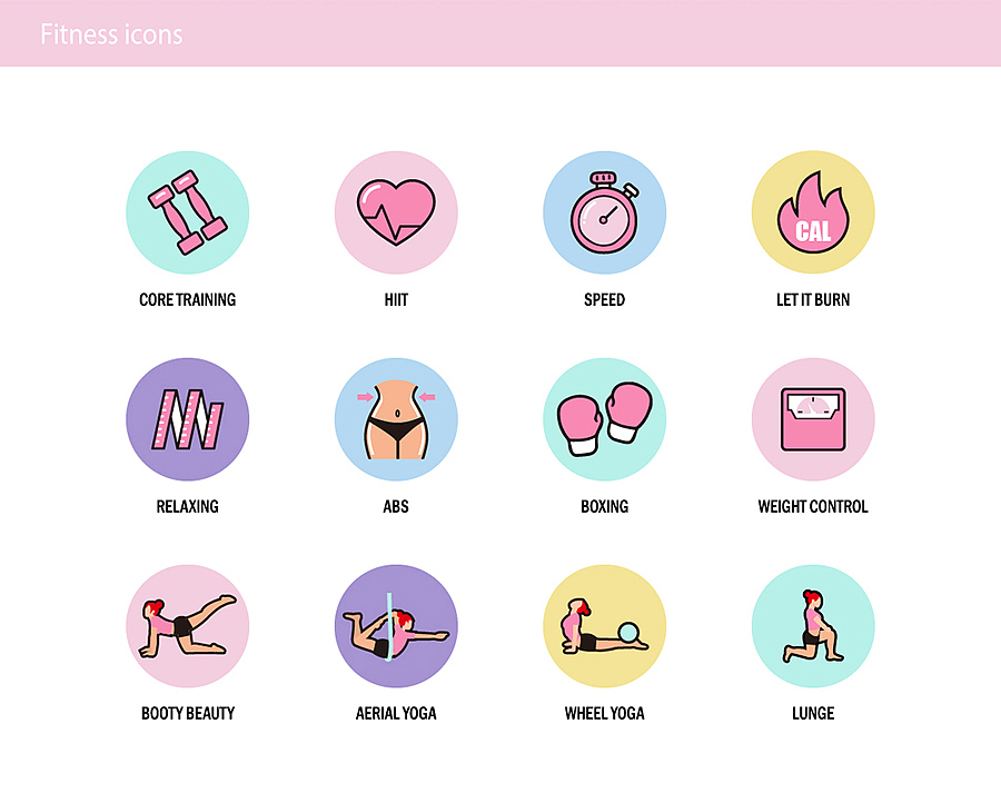 健身小图标-fitness icons