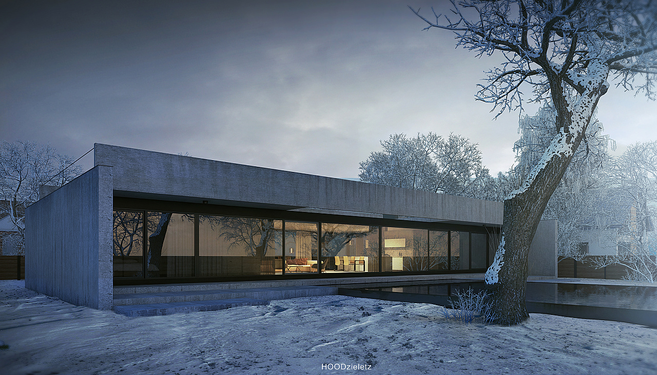 平层别墅设计 c4d效果图与实景的对比|空间|建筑设计|东方设计侯光锋