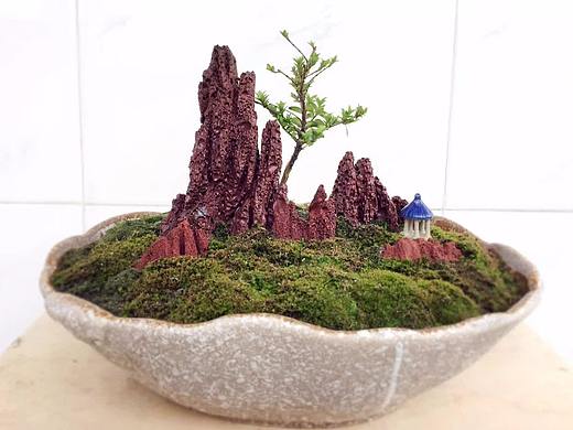 手工山水微景观盆景