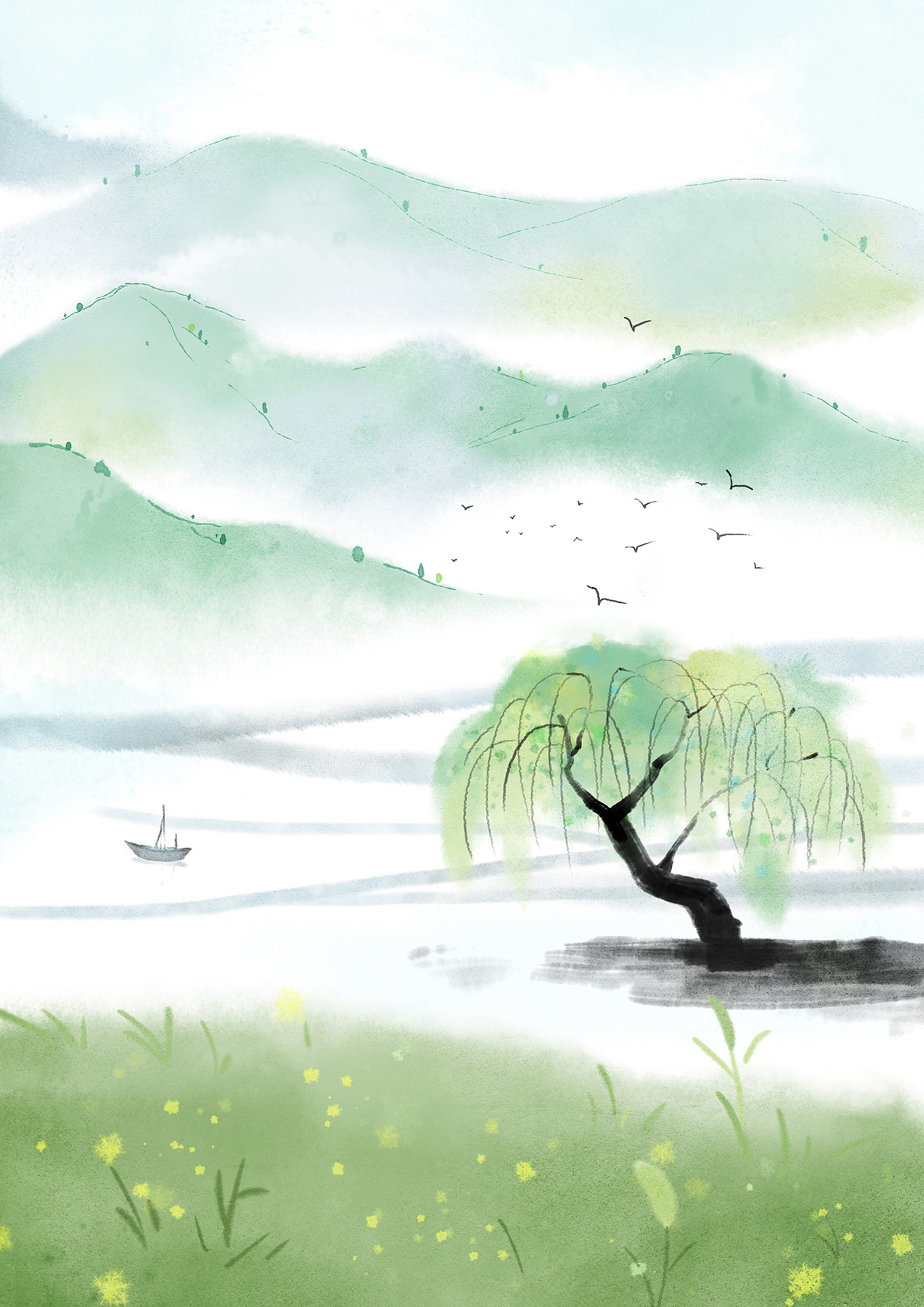 古风小场景（图ZMjEzMjE0MzA0） - 商业插画 - 站酷设计师阿哲AZ原创素材 - 站酷ZCOOL