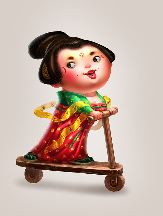 乱唐情 系列 唐女踩踏车 原创作品 站酷 Zcool