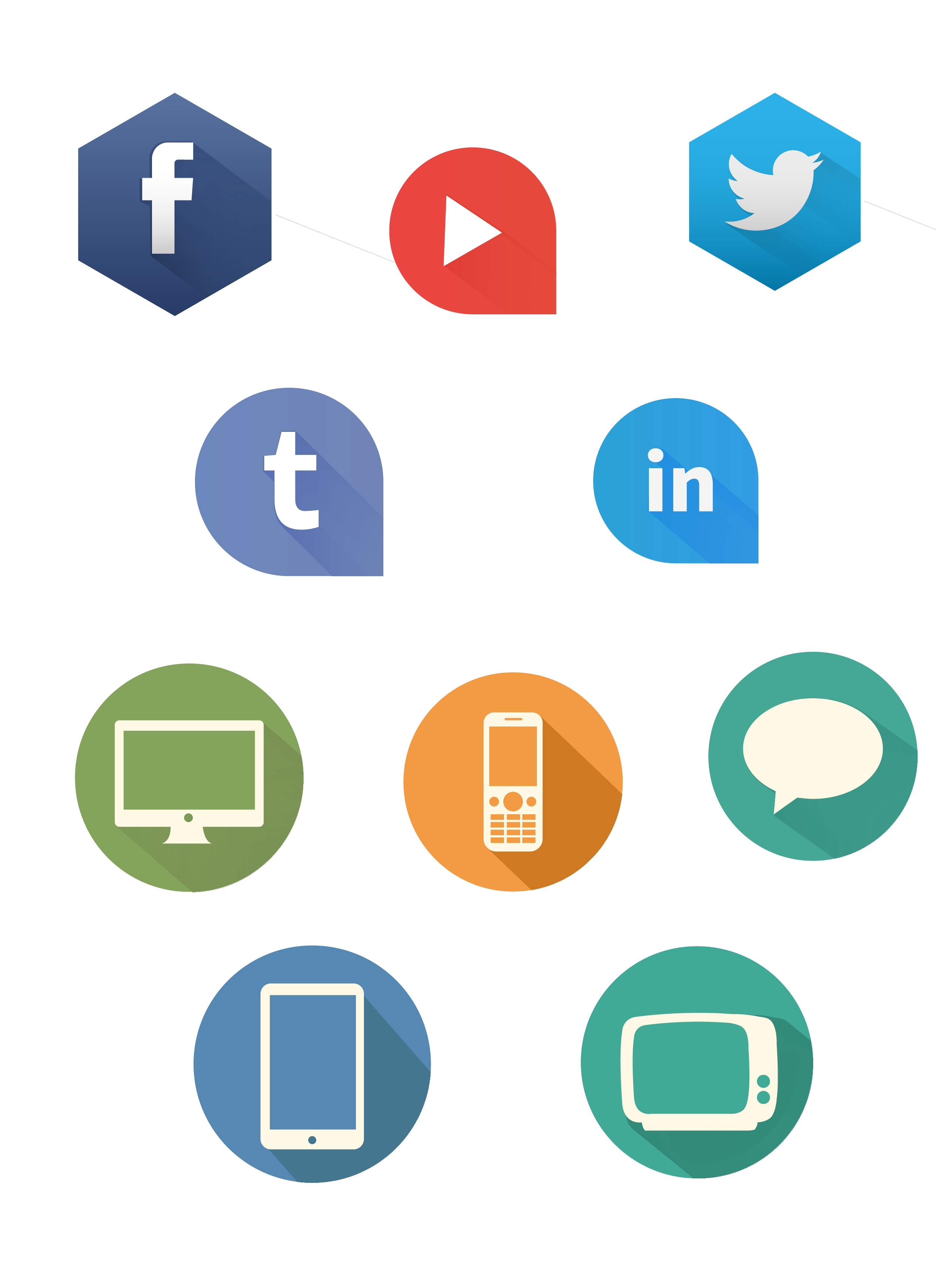 mbe风格,弥散阴影,长投影图标