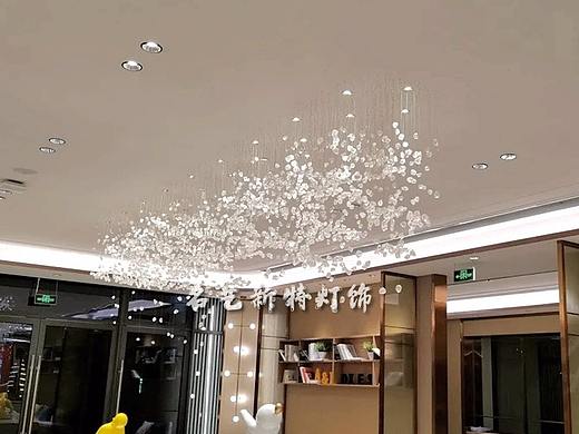 售楼部水晶石头装饰吊灯定制