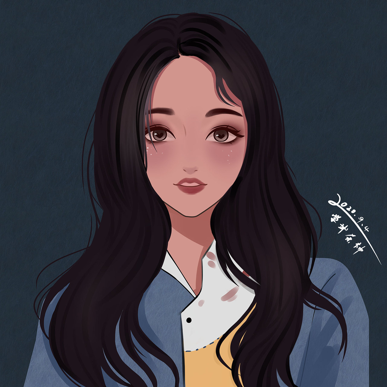 手绘头像插画简单板绘可爱头像