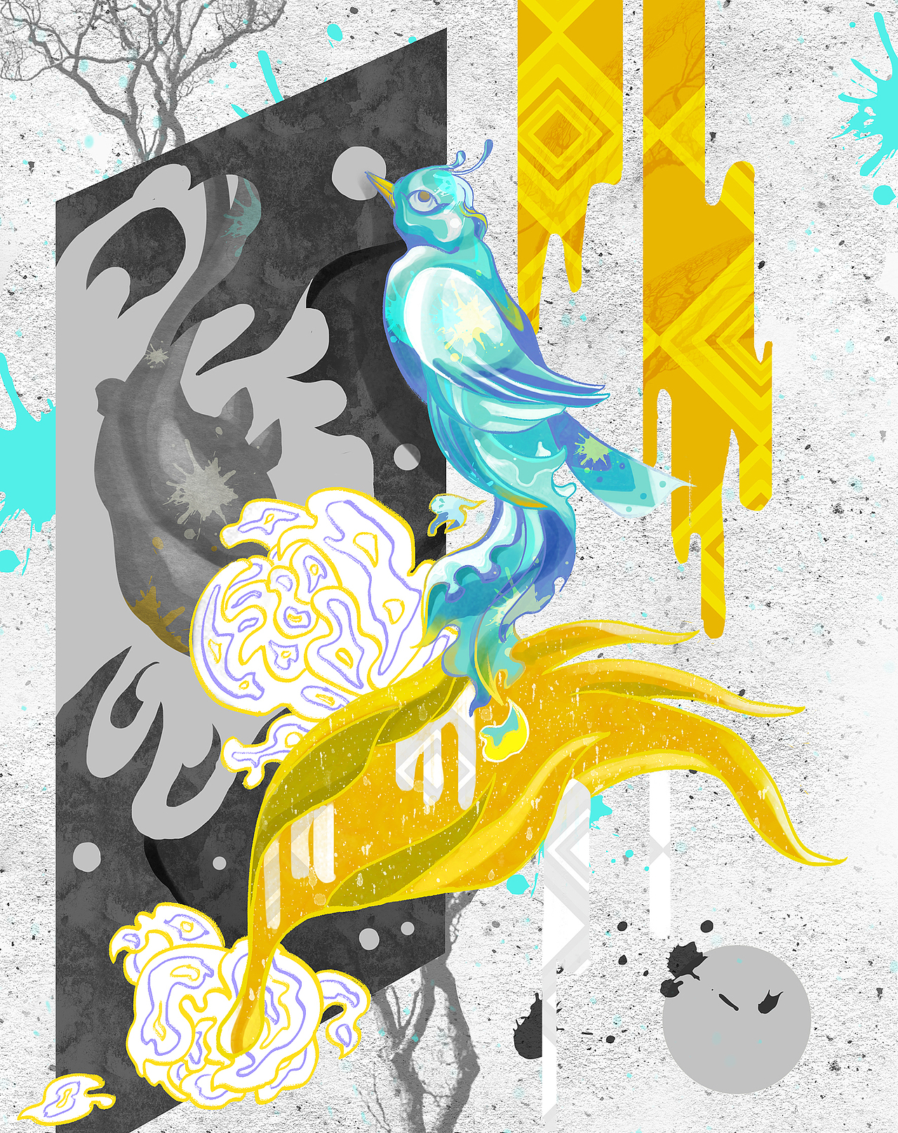 一只夜莺的消逝（图ZMjM1NTg5NDQ0） - 创作习作 - 站酷设计师峟岈原创素材 - 站酷ZCOOL