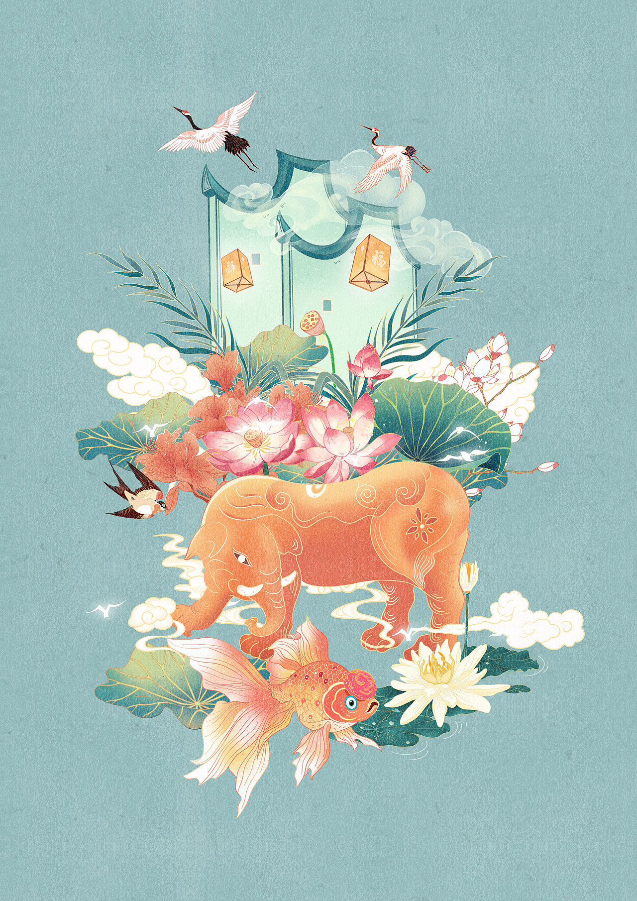 螺洲古镇节气插画（图ZMjE2ODcxODM2） - 创作习作 - 站酷设计师饭粒粒粒原创素材 - 站酷ZCOOL