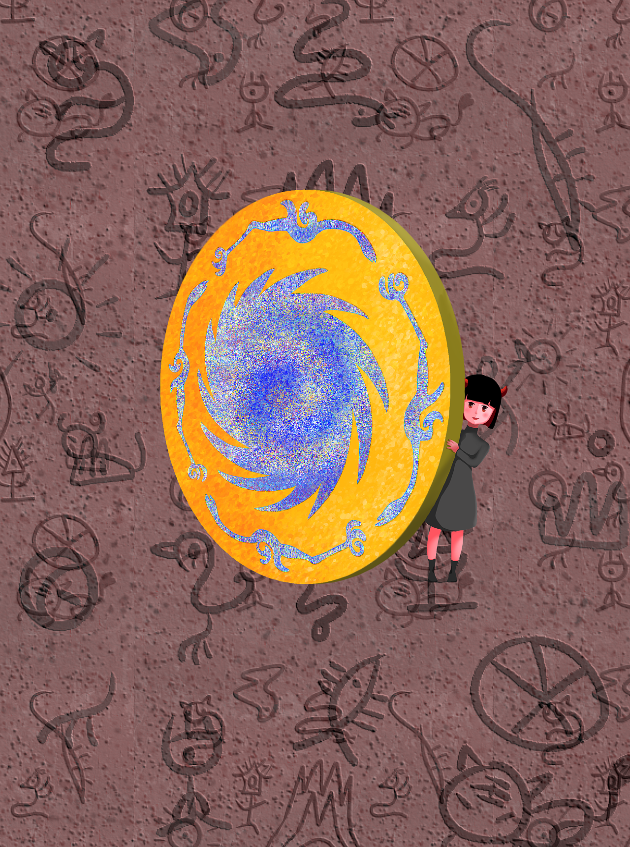 三星堆金箔插画