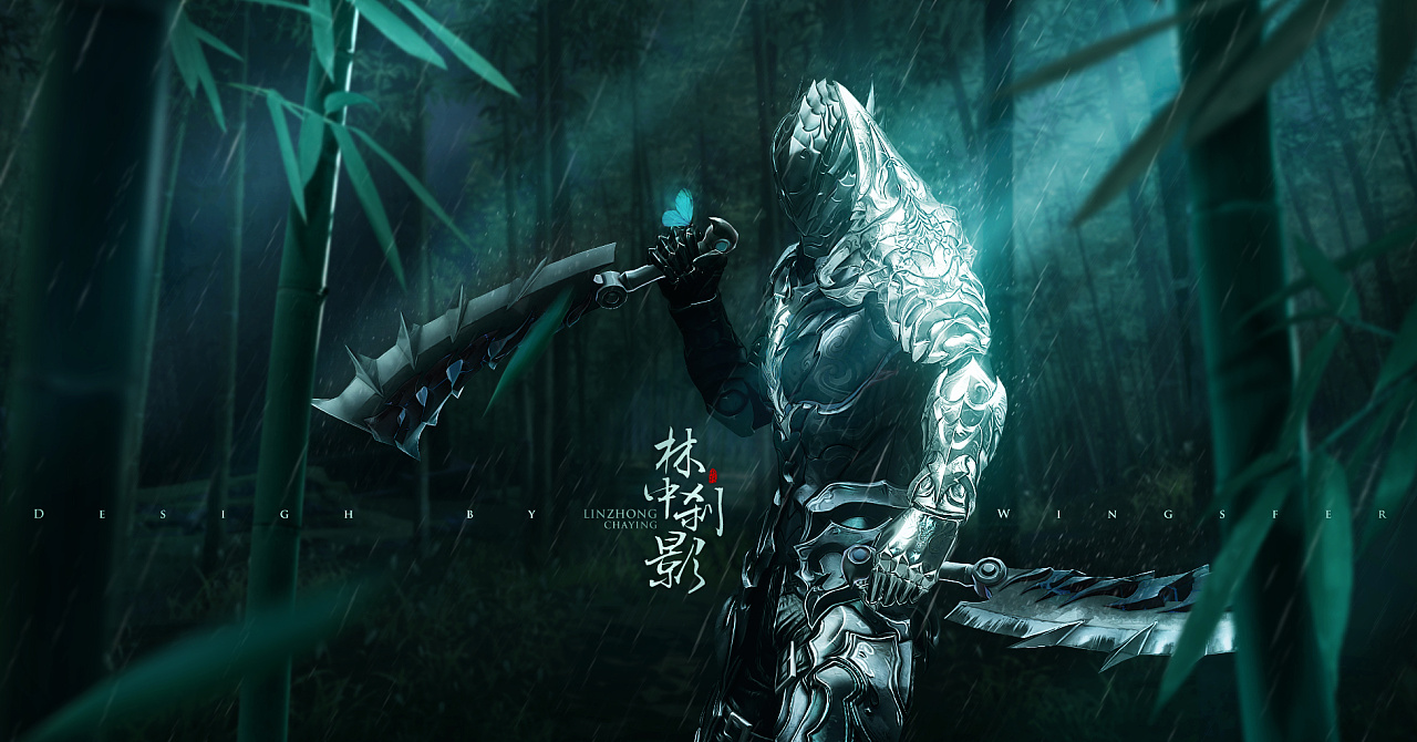 2)模特:冰蓝色天空.职业:业刹.外观:业刹门派战神装.