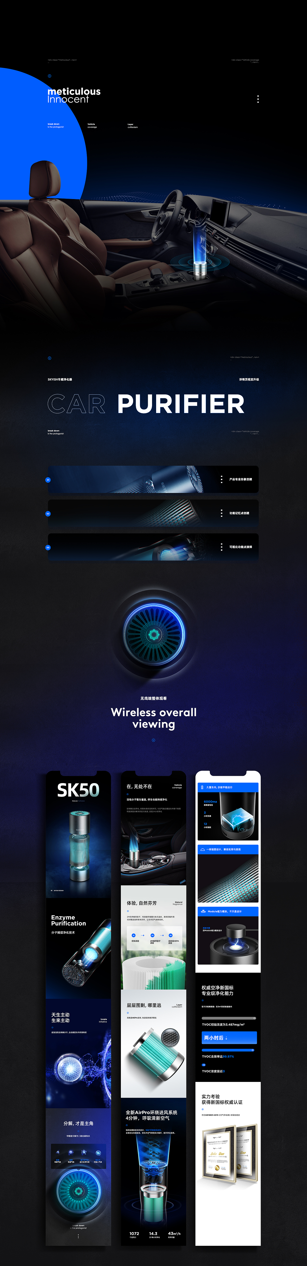 SKYISH车载净化器 / 海尔净水器 (详情页升级视觉提案)