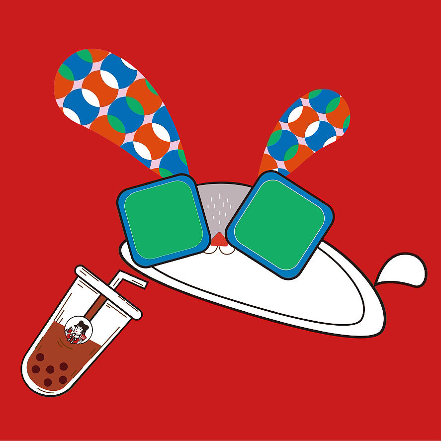 沪上阿姨兔年GWP插画设计