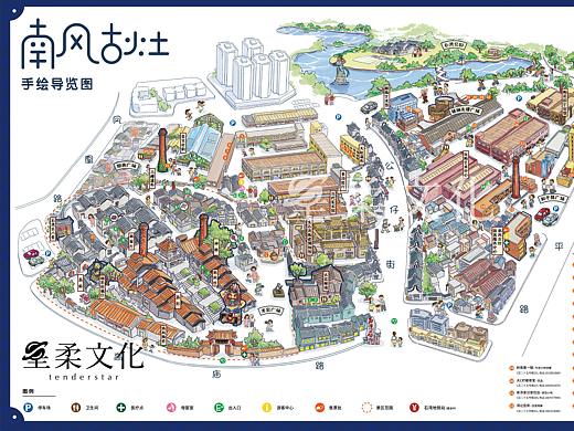 南风古灶手绘地图