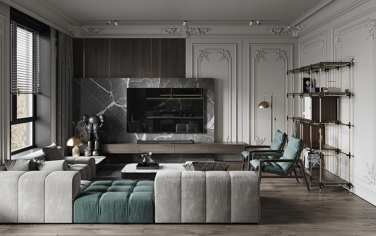 欧式沉稳 木质 大理石 完美搭配!