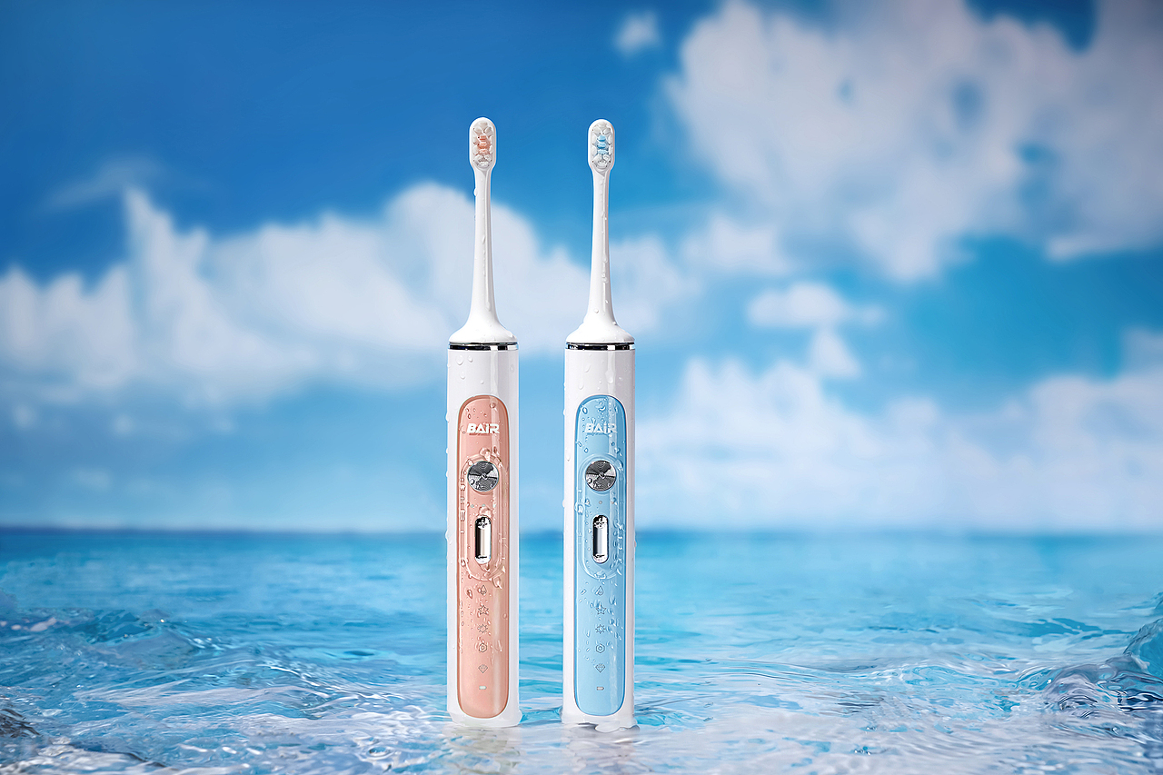 拜尔电动牙刷g201绿蓝粉