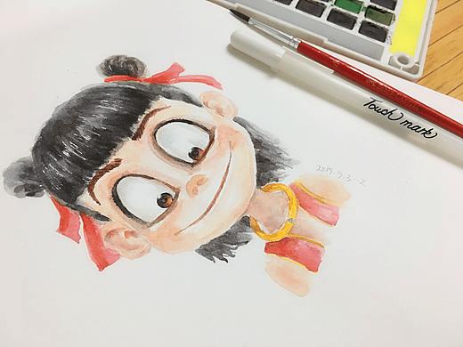 哪吒-水彩画