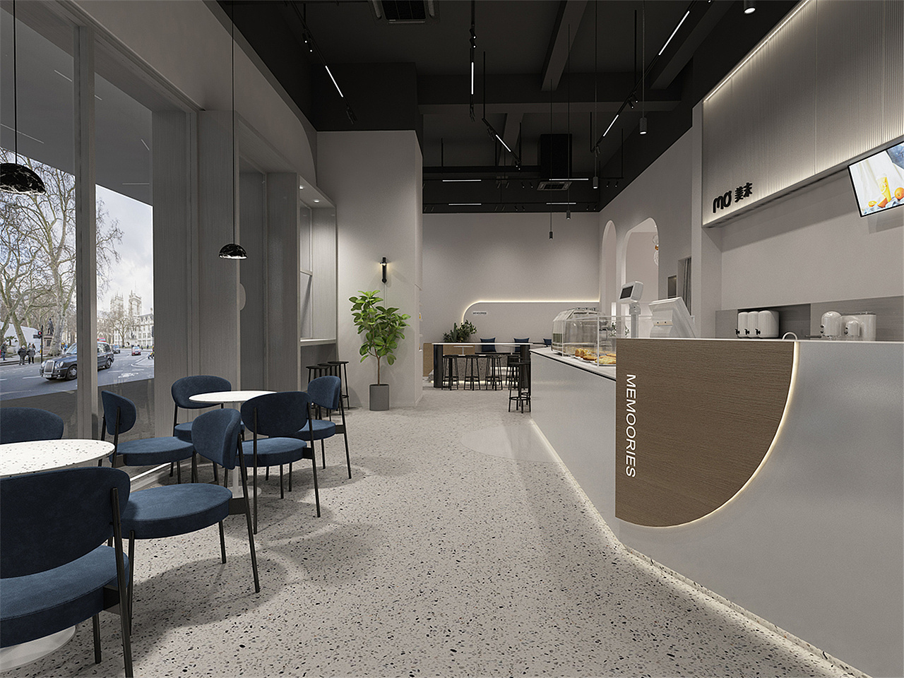 工装咖啡厅效果图表现|空间|家装设计|优米设计表现 - 原创作品 - 站酷 (ZCOOL)