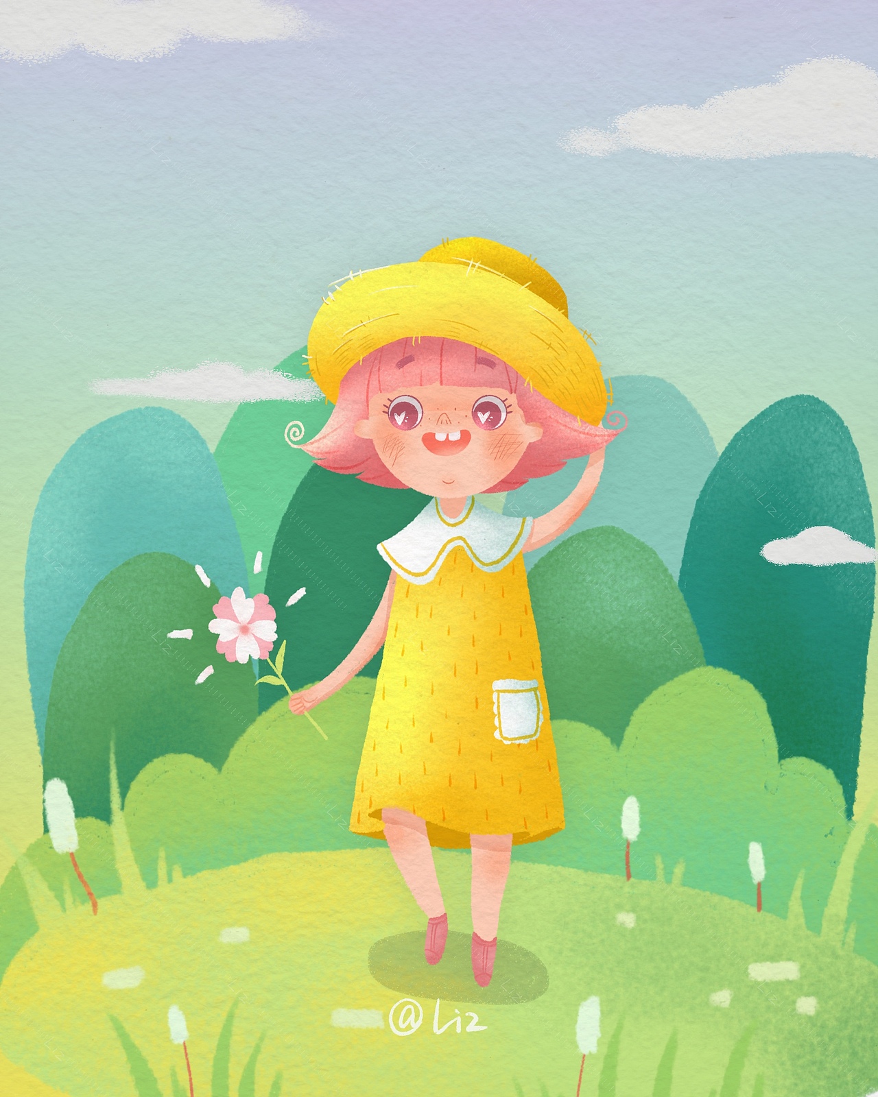 儿童插画-《我的小女孩》