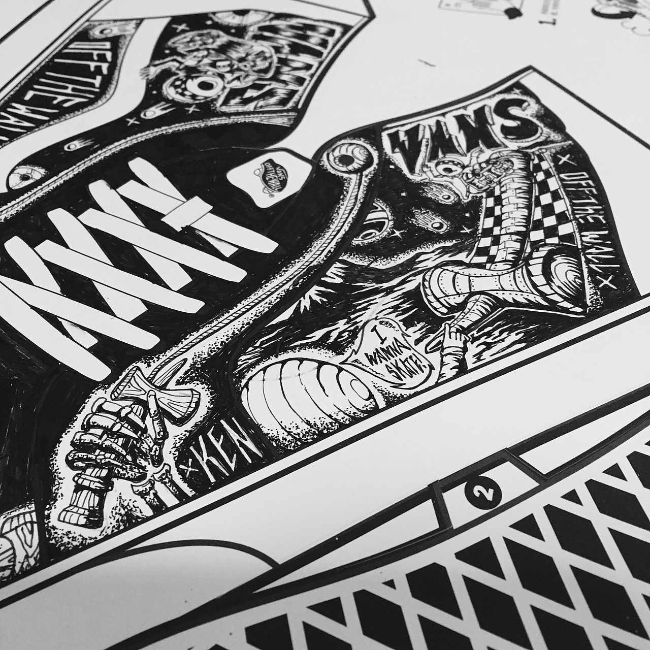 HOUSE OF VANS巡回路演广州站DIY SK8-HI（图ZNDc4ODYxMjA=） - 新锐潮流插画 - 站酷设计师三尼浆原创素材 - 站酷ZCOOL