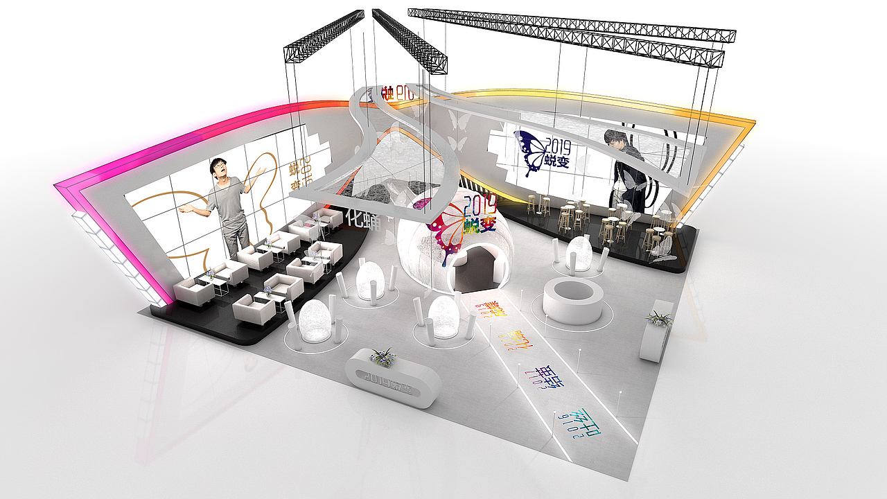 美博会蝴蝶主题展台设计