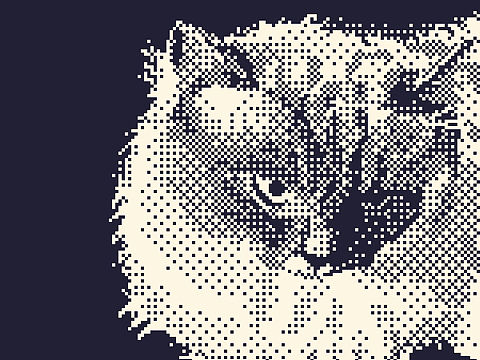 「像素画」1bit复古喵