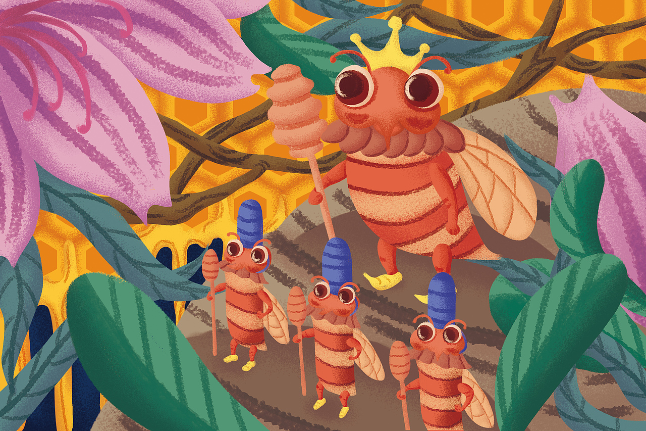 蜂王浆—包装插画（图ZMTQ5MjYyMzU2） - 商业插画 - 站酷设计师BEEF_肉原创素材 - 站酷ZCOOL
