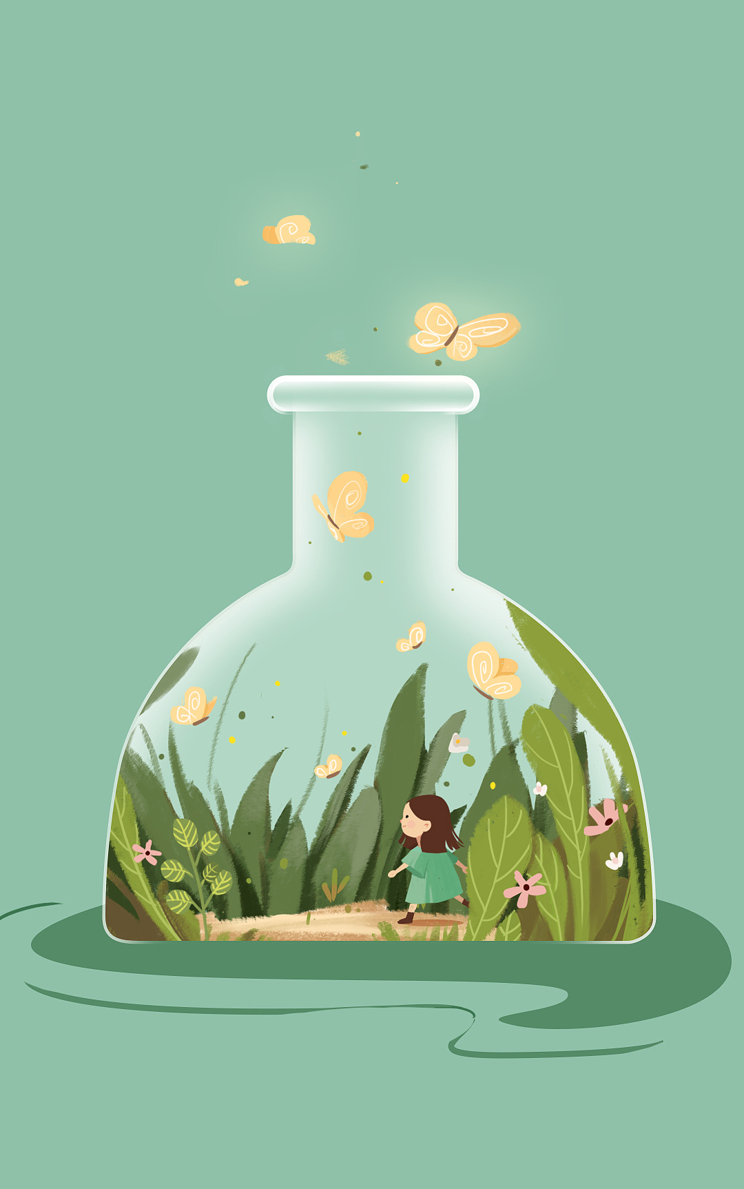 香薰瓶插画