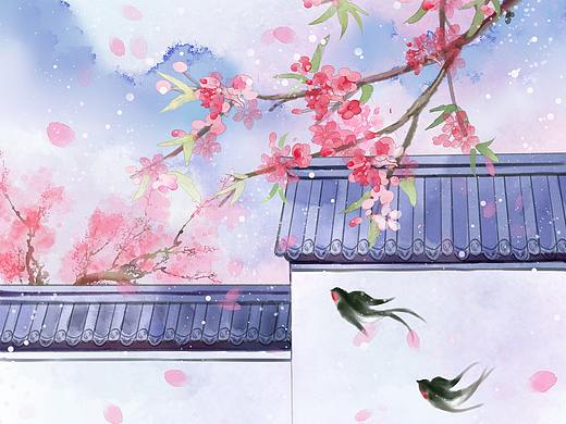 江南春系列-院墙桃花