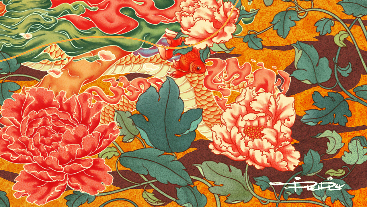 白茸游龙-茶包装插画（图ZMjY5MTE4MjA4） - 商业插画 - 站酷设计师oRETRYo原创素材 - 站酷ZCOOL