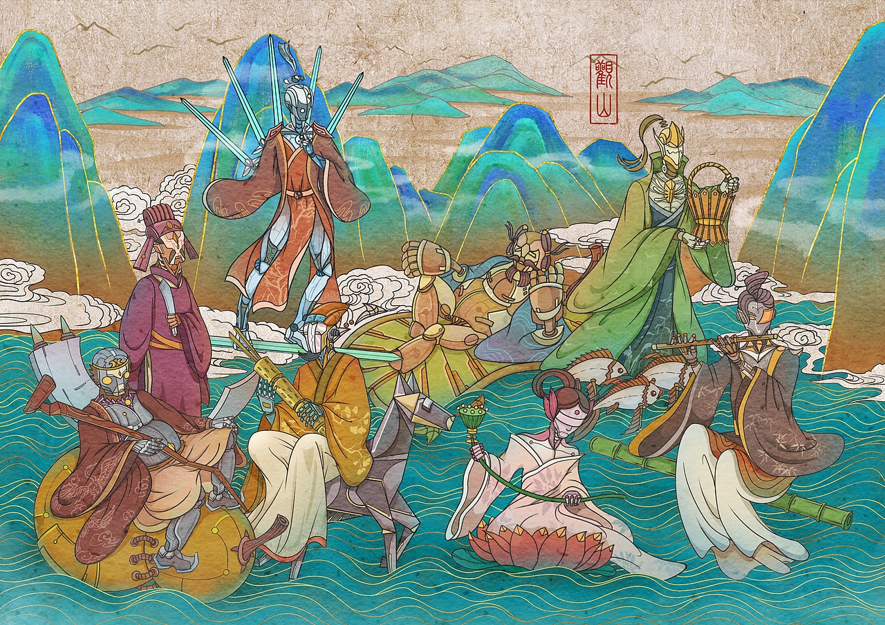 八仙过海|插画|概念设定|观山__原创作品-站酷zcool