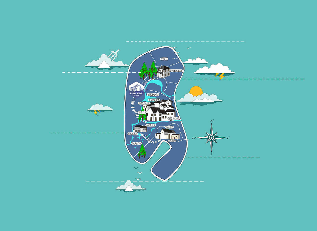 旅游地图（图ZMjI1NTIzMjA=） - 商业插画 - 站酷设计师碎碎猫原创素材 - 站酷ZCOOL