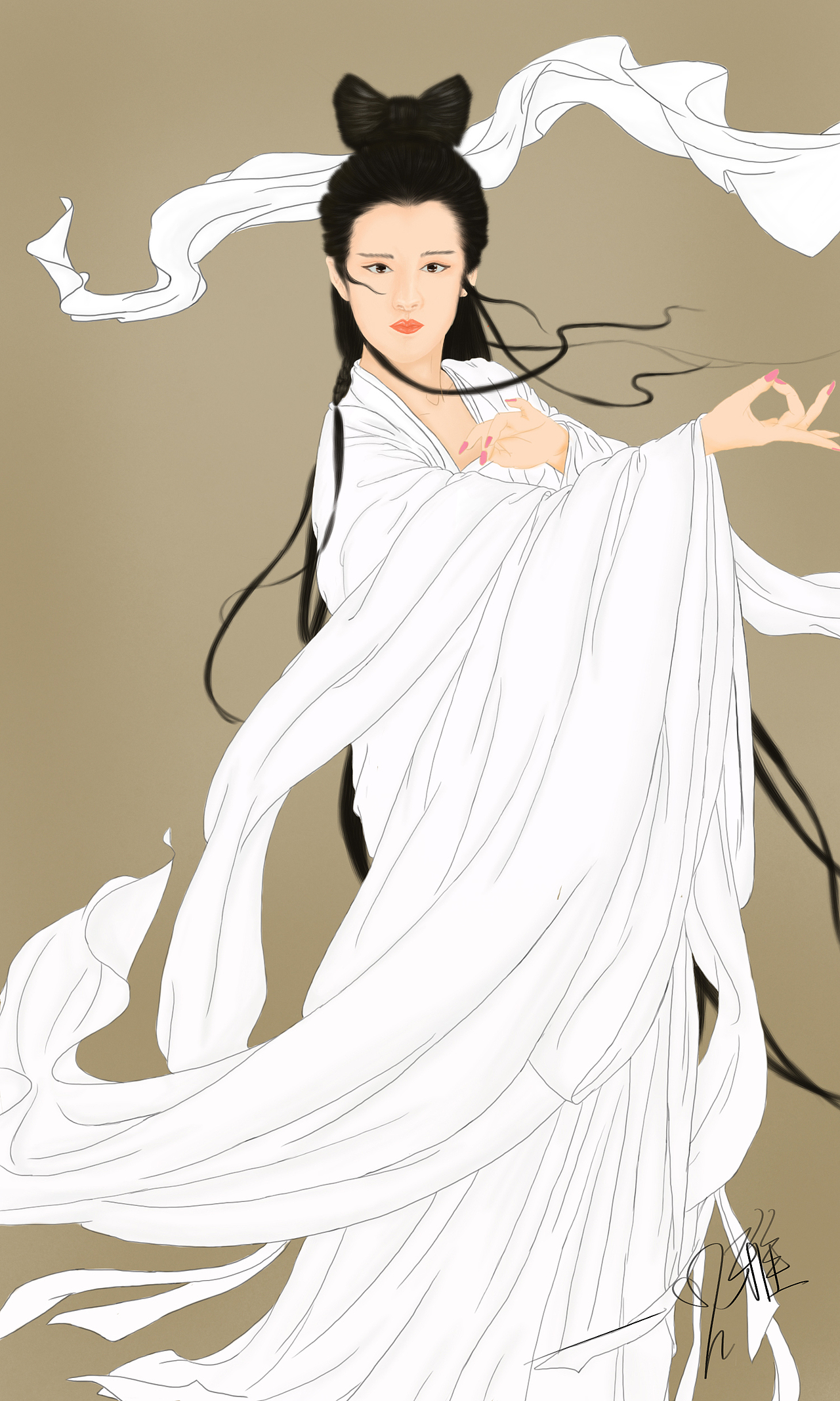 聂小倩手绘（图ZMjE4NDc4MzEy） - 创作习作 - 站酷设计师hupozhu千寻原创素材 - 站酷ZCOOL