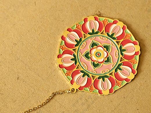 #敦煌文创#金属书签-虹影渡莲（铜）