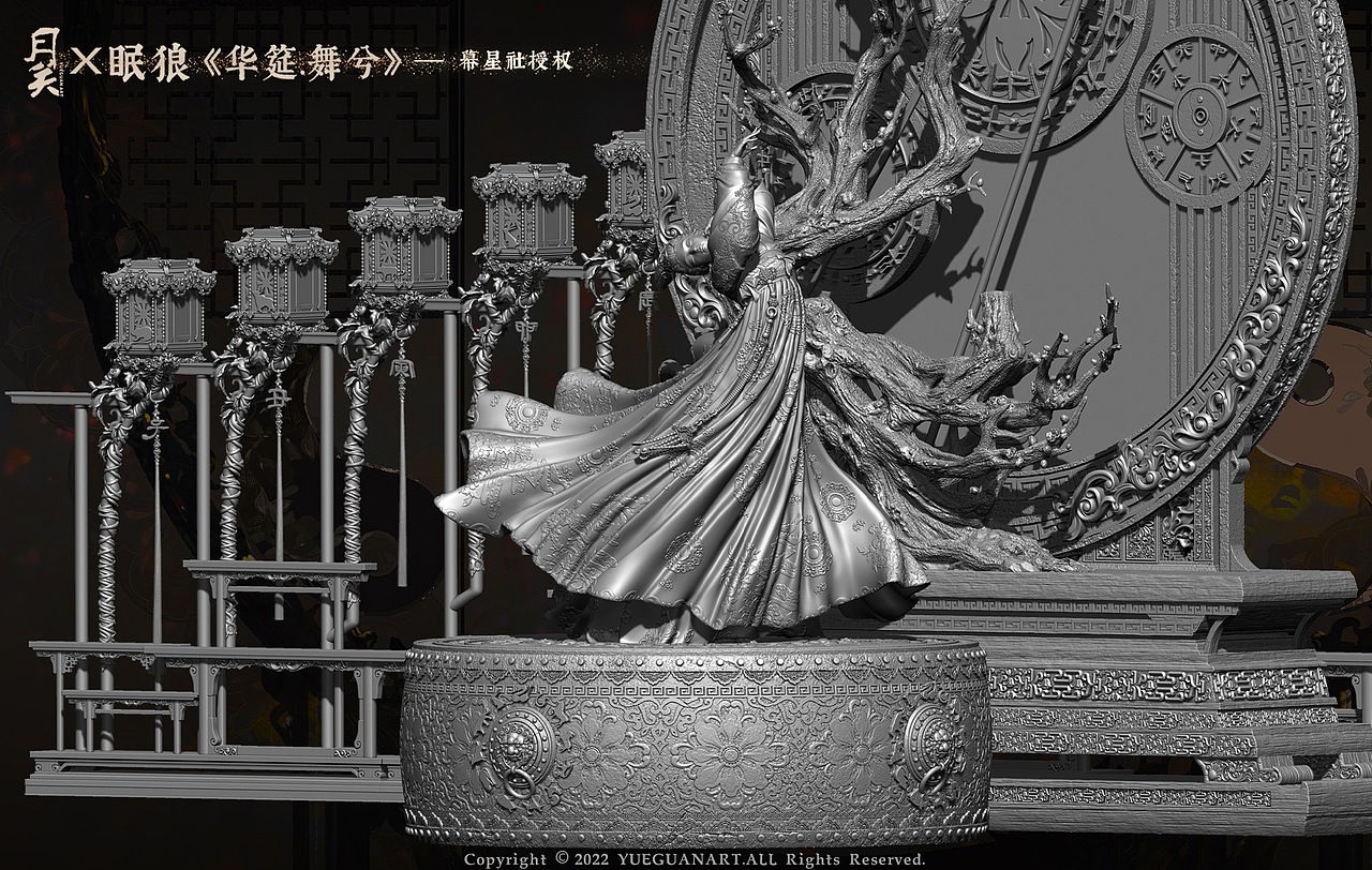 月关工作室X眠狼联名 致敬中华传统之美:《华筵.舞兮》（图ZMjg1MDEyNzY0） - 手办/模玩 - 站酷设计师月关工作室原创素材 - 站酷ZCOOL