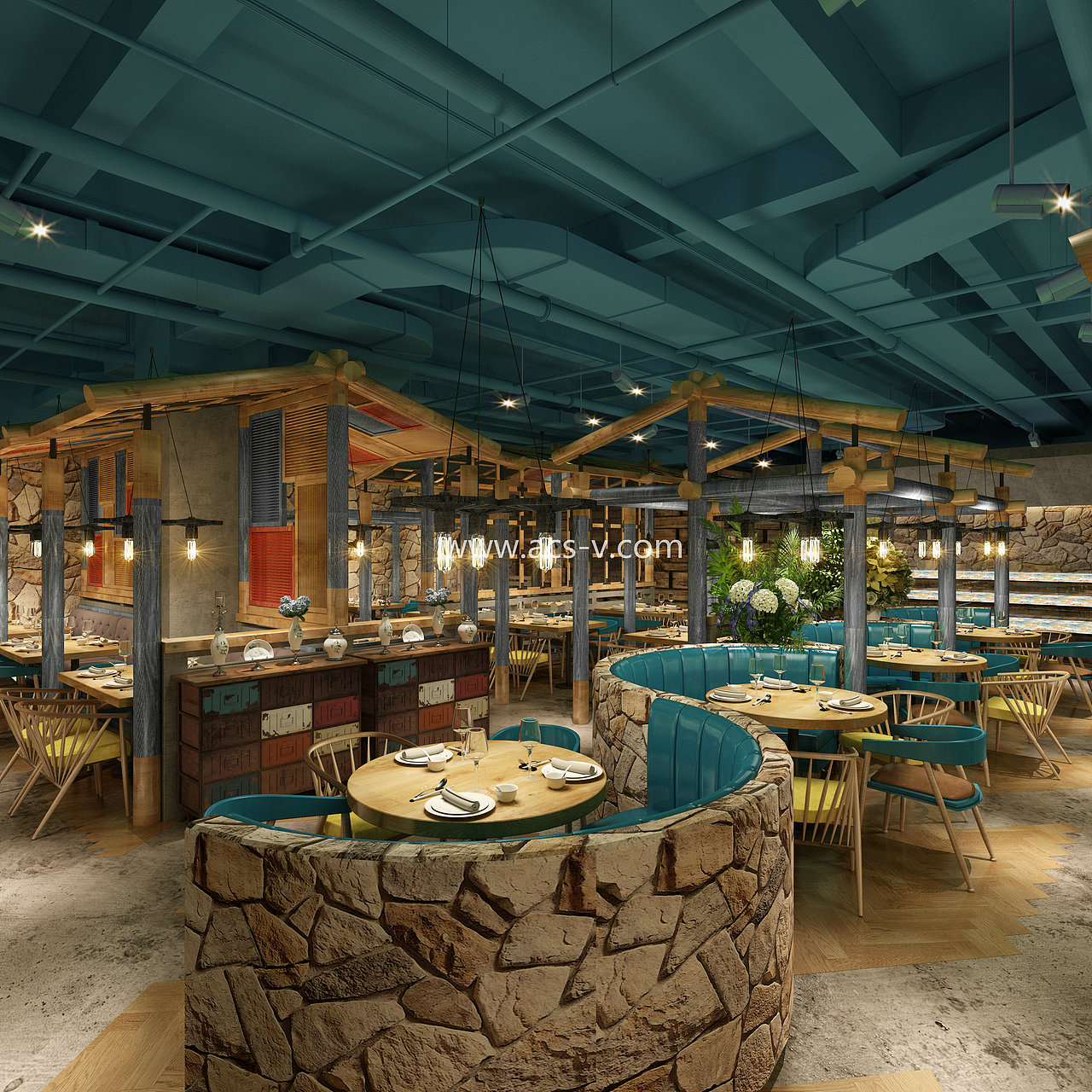 帝王蟹的美味盛宴---蟹三胖连锁主题海鲜餐厅设计