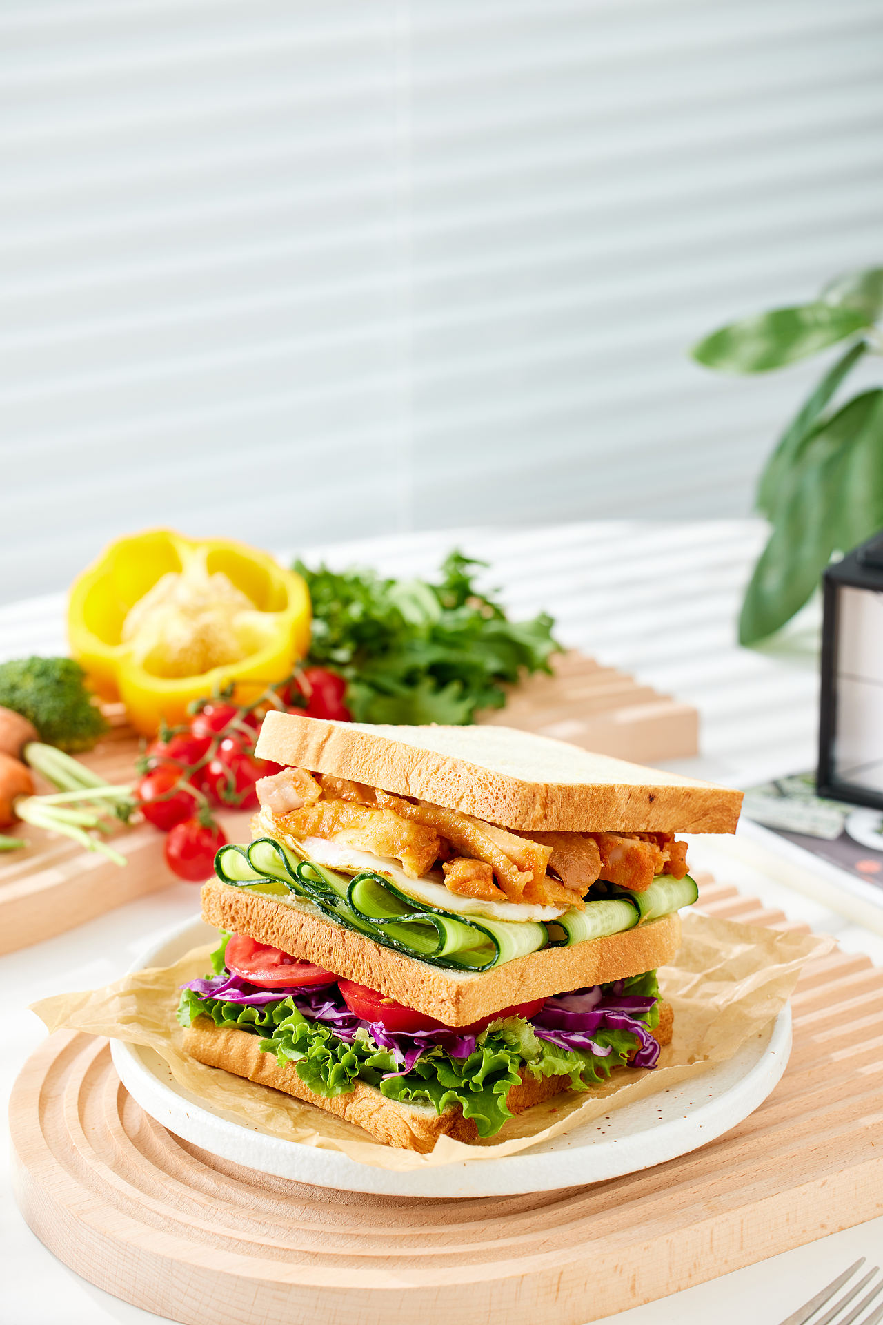 低卡战队01轻食沙拉三明治拍摄