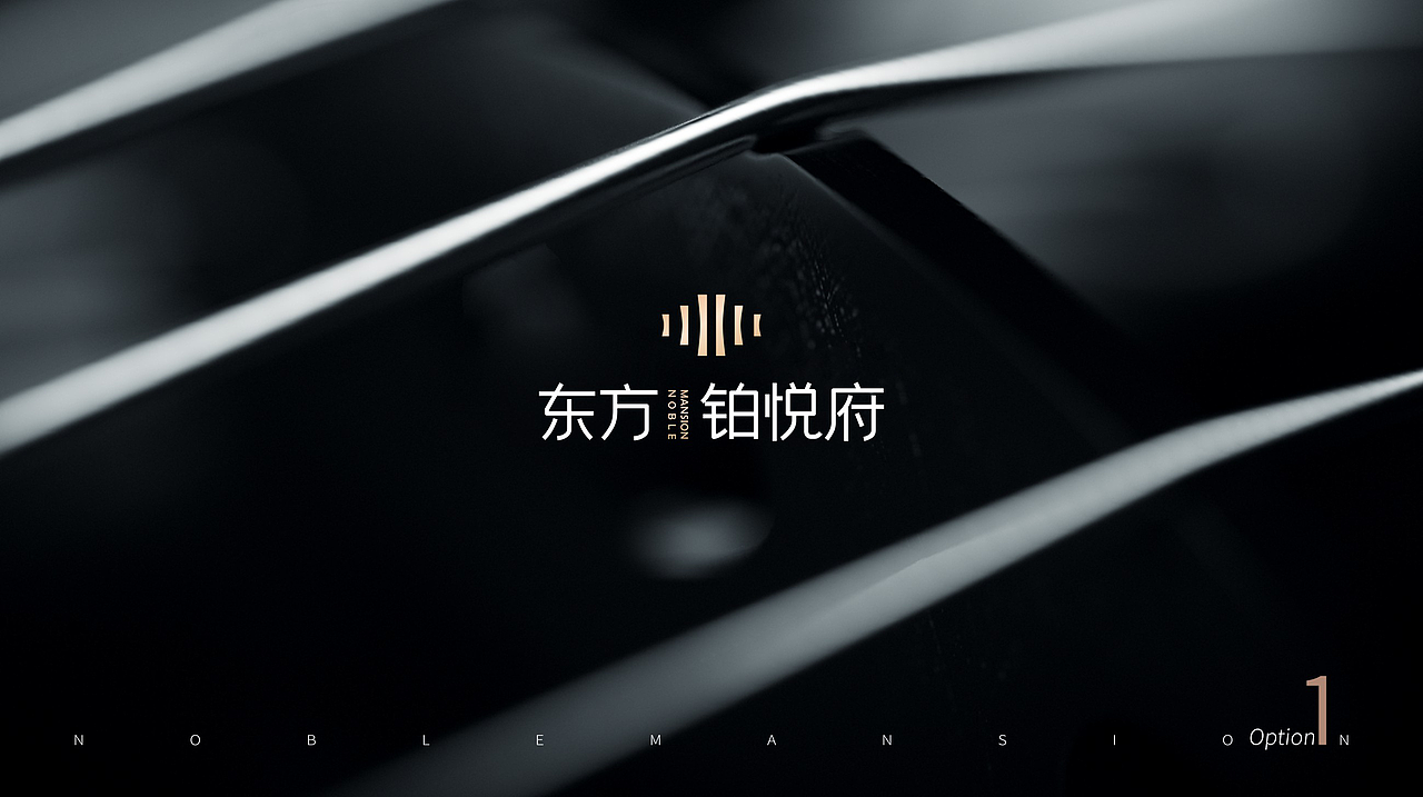 地产提案LOGO标志VI主形象围墙户外黑金C4D立体质感