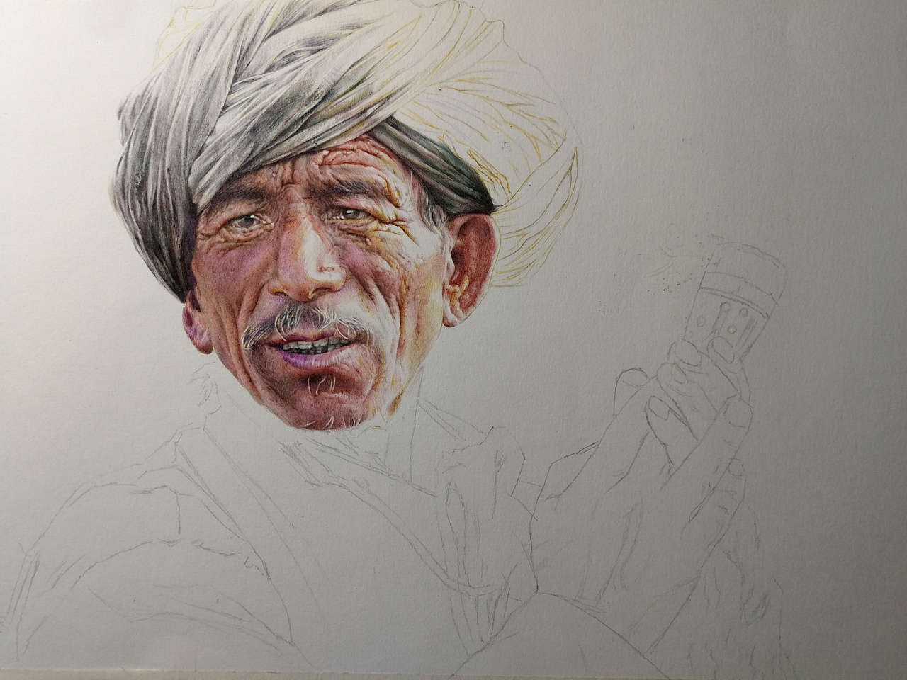 彩色圓珠筆作品《祈福》（圖ZMTYxODA3NDI4） - 繪畫 - 站酷設(shè)計(jì)師浩軒手繪原創(chuàng)素材 - 站酷ZCOOL