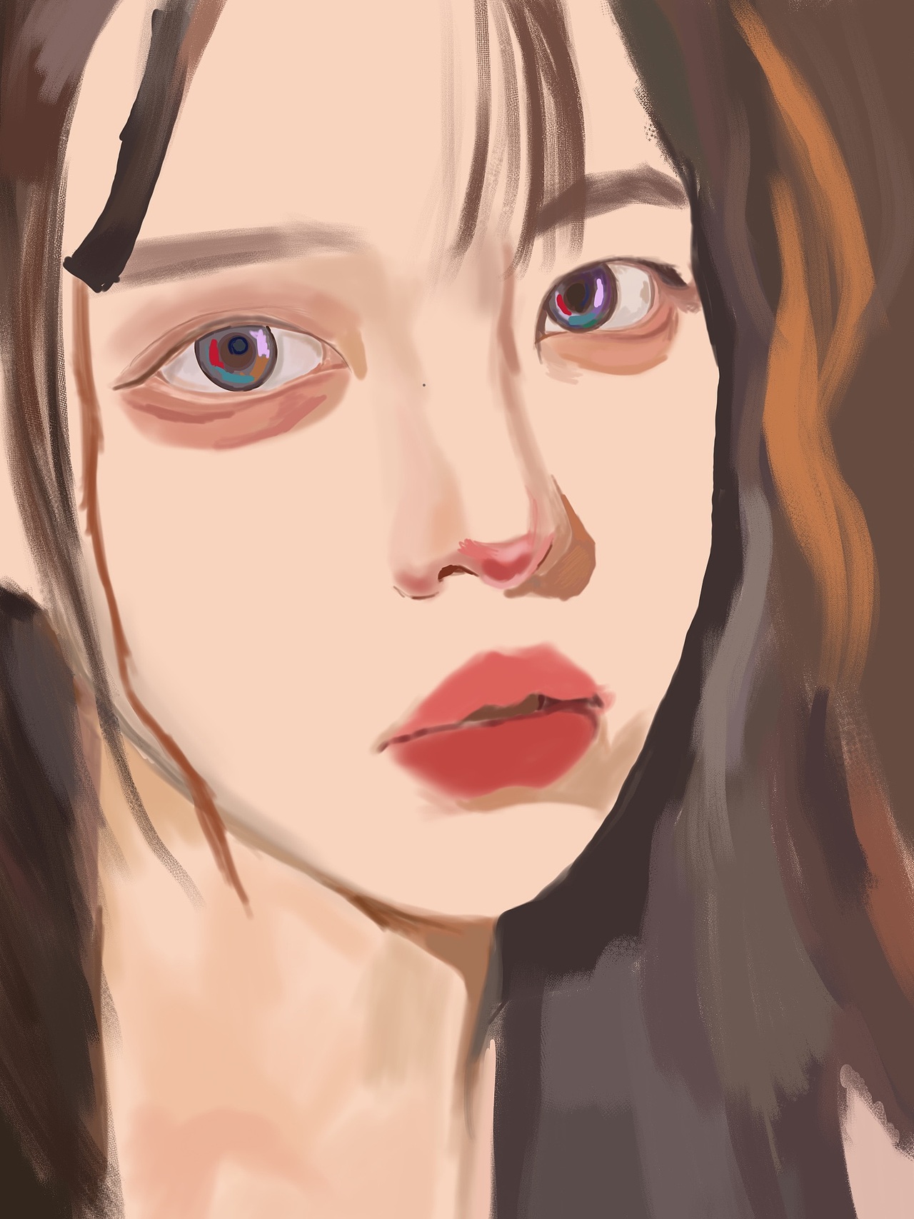 接稿,写实人物厚涂包含过程