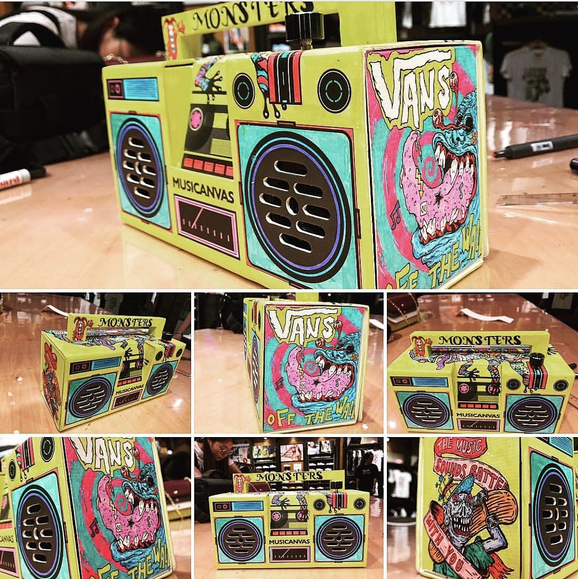 House of Vans上海来福士店手绘蓝牙音响课程（图ZMTU1MTkyMjAw） - 新锐潮流插画 - 站酷设计师安妮未来原创素材 - 站酷ZCOOL