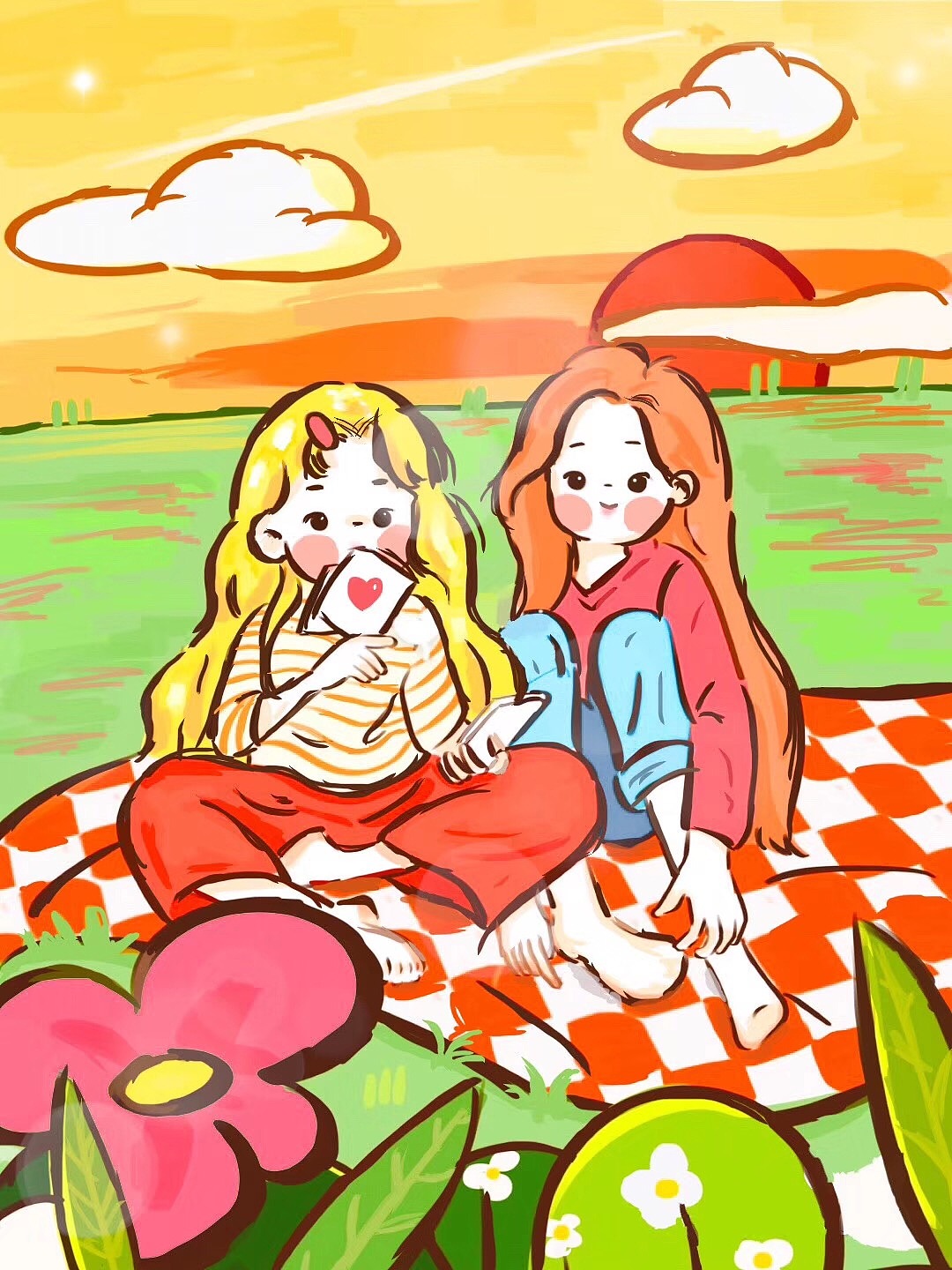 “小心思”主题插画