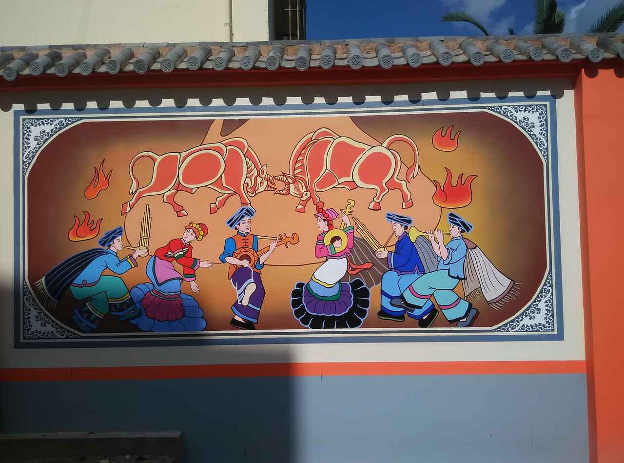 云南墙体彩绘民族文化建设彩绘壁画,云南少数民族文化彩绘壁画,云南