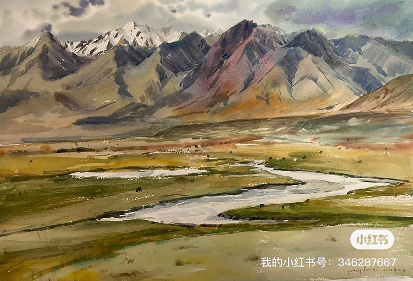 塔什库尔干风景（图ZMzI3ODk0NjUy） - 绘画 - 站酷设计师Hi_Fanqi原创素材 - 站酷ZCOOL