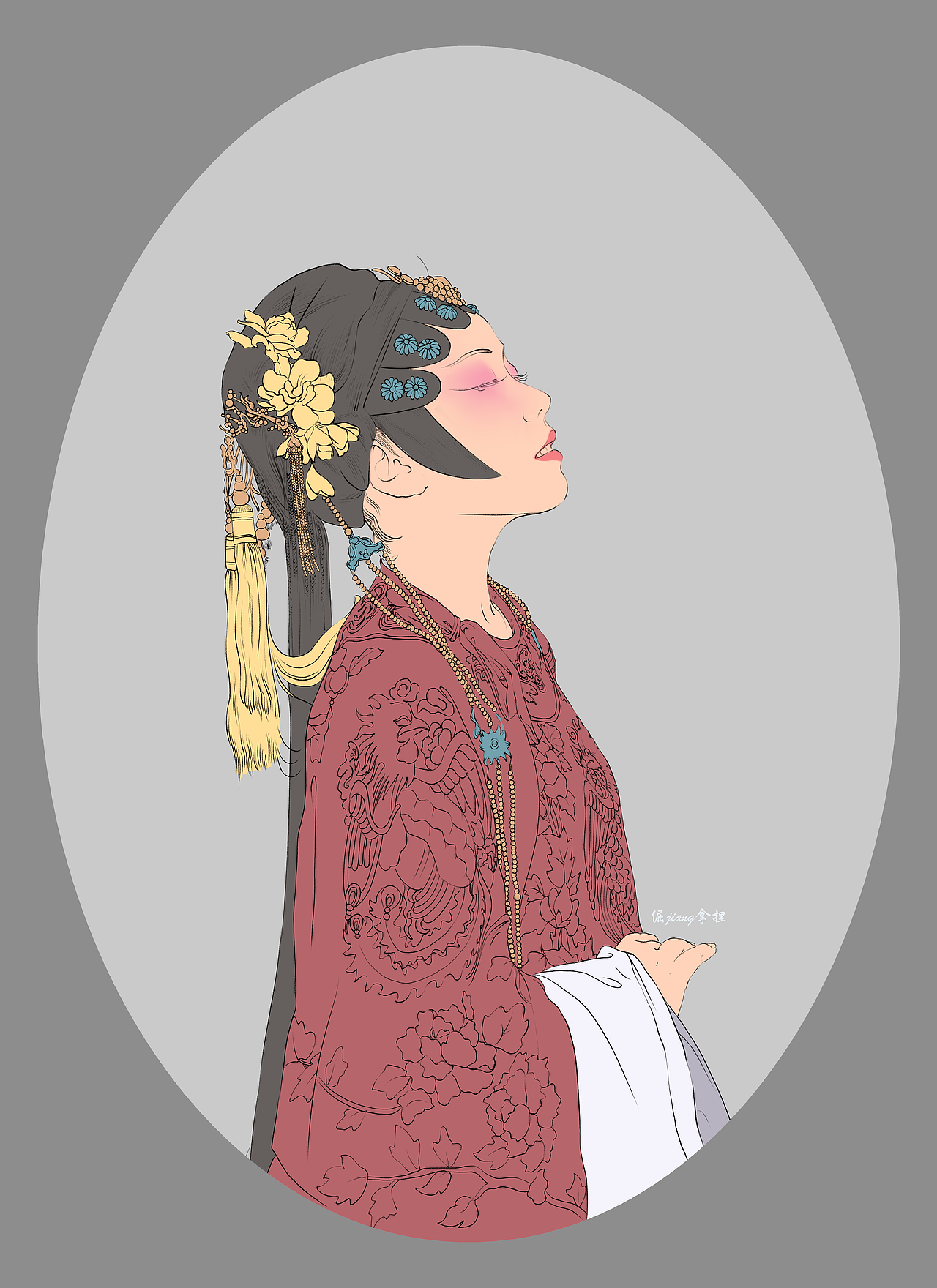 古风插画（图ZMjYwMzc3NTIw） - 创作习作 - 站酷设计师红鳄鱼鱼原创素材 - 站酷ZCOOL