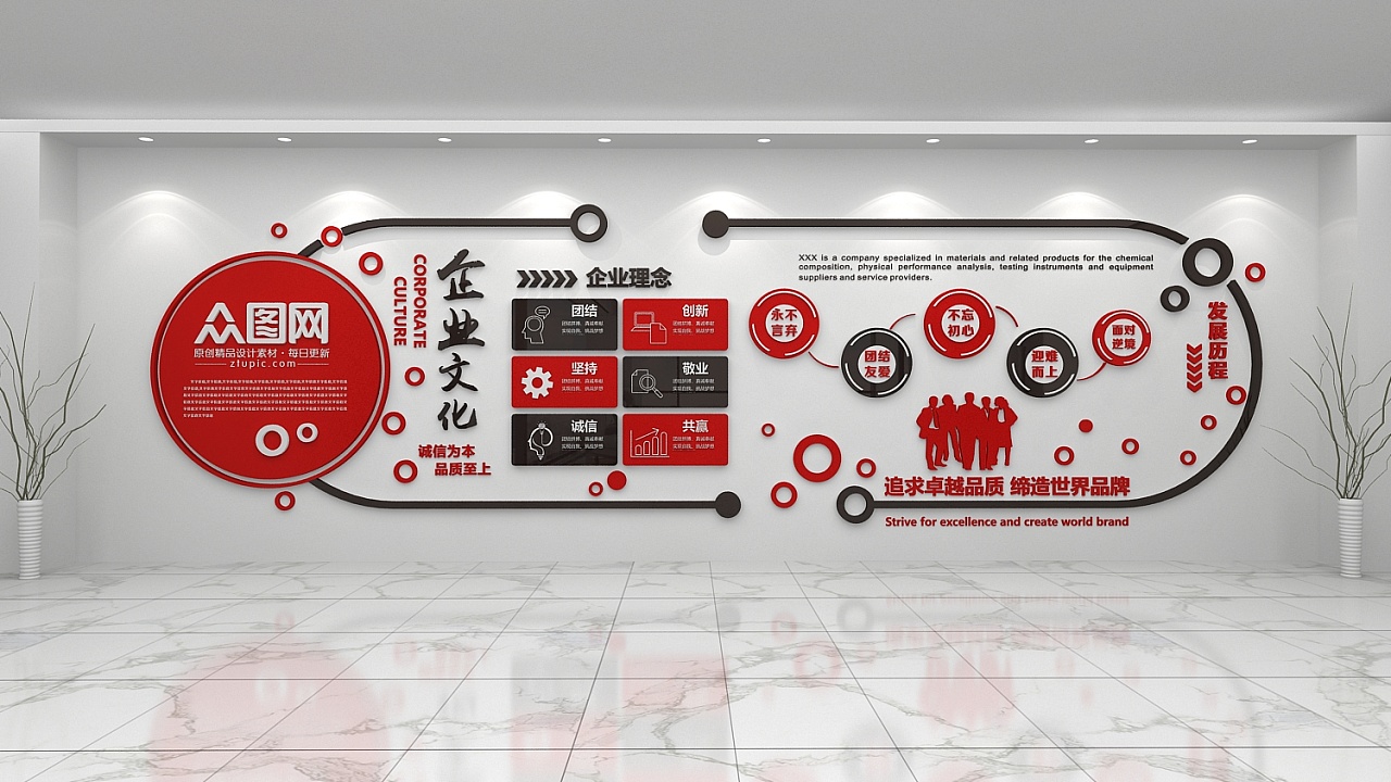 企业励志文化墙素材