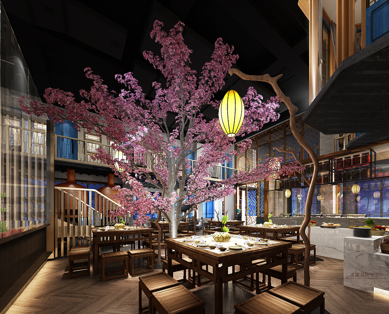 中式餐厅效果图表现（图ZMjA1Nzk5NDQ4） - 建筑/空间 - 站酷设计师啊kiha原创素材 - 站酷ZCOOL